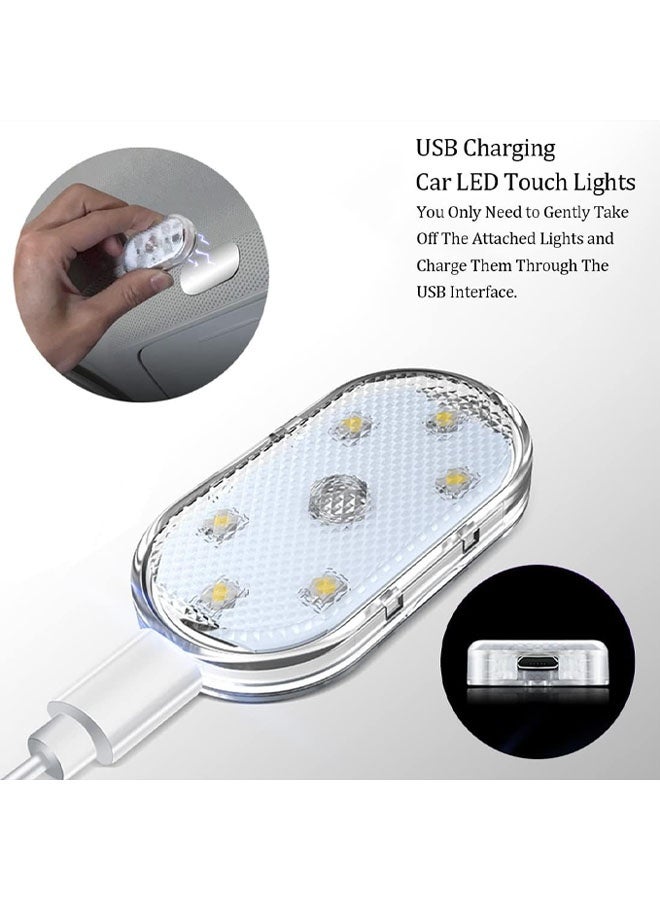 قطعتان من مصابيح LED الداخلية للسيارة، إضاءة داخلية بيضاء للسيارة، مصباح قراءة داخلي للسيارة قابل لإعادة الشحن عبر منفذ USB، مصابيح LED محمولة للسيارة - Image 5